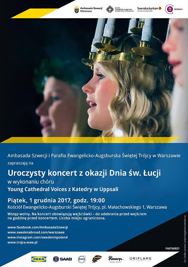 Koncert z okazji dnia Świętej Łucji, plakat